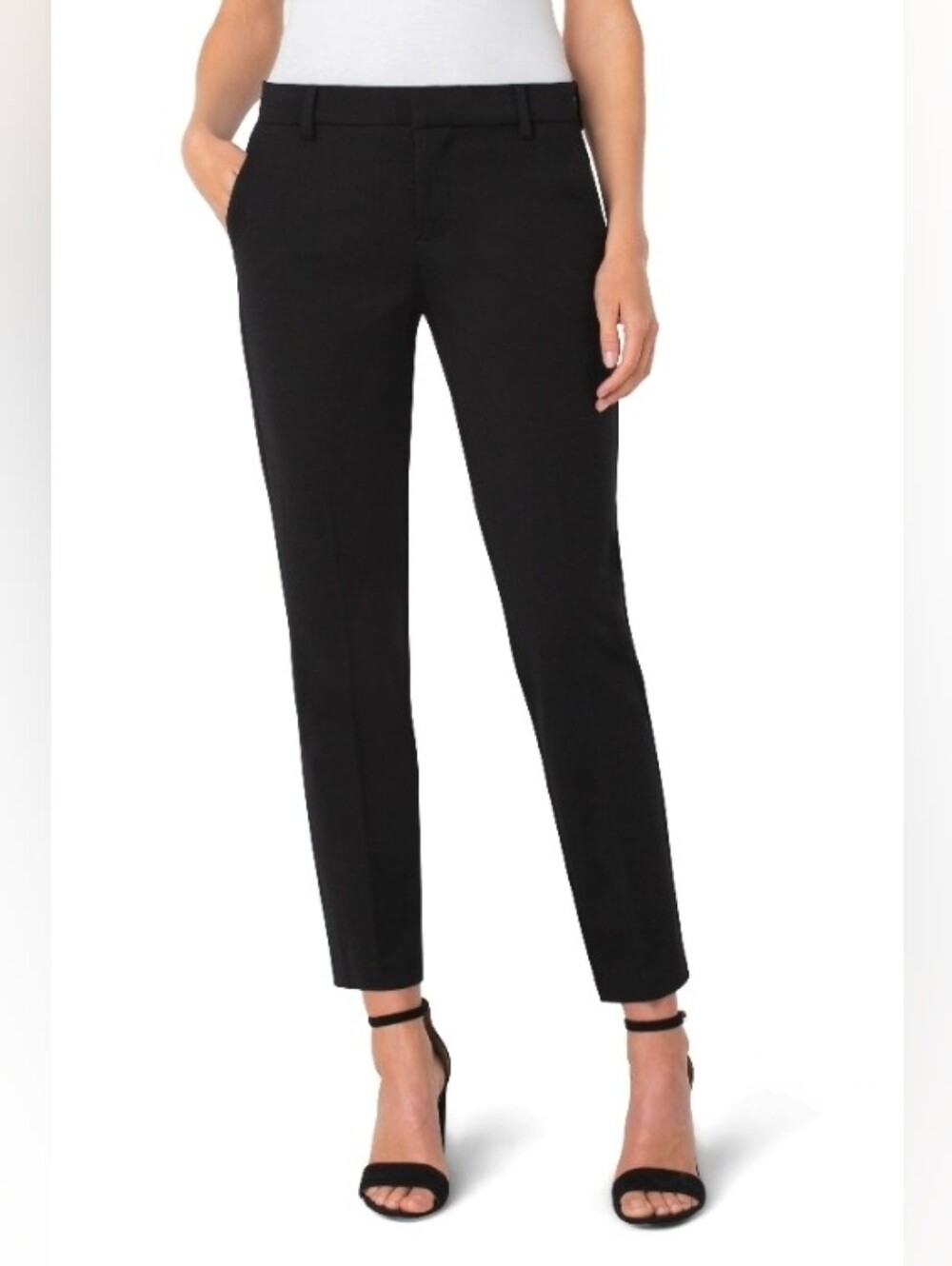 ❤️ LIVERPOOL JEANS COMPANY BLACK KELSEY PONTE KNIT SLIM ANKLE TROUSERS, 8 (29)